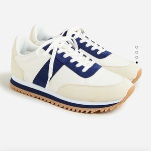J.Crew trainers in colorblock Ivory/Mediterrian Navy, Sz 10